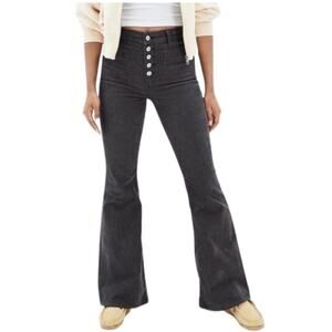 American Eagle‎ Corduroy Super High Waisted Flare Pant Gray Size 0